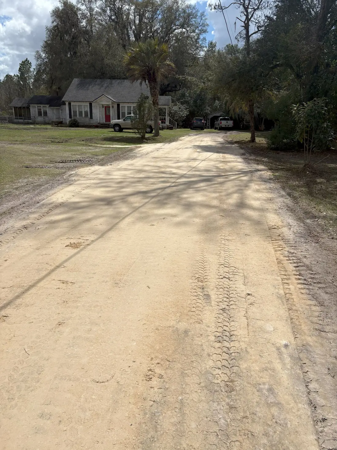 Limerock driveway installation Lawtey FL