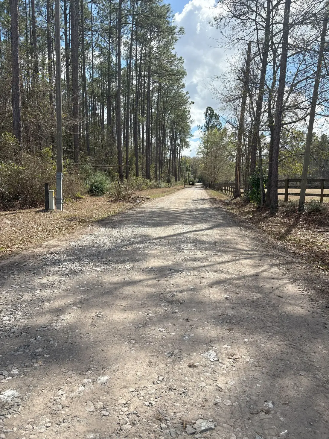 Compacted limerock driveway with proper drainage crown