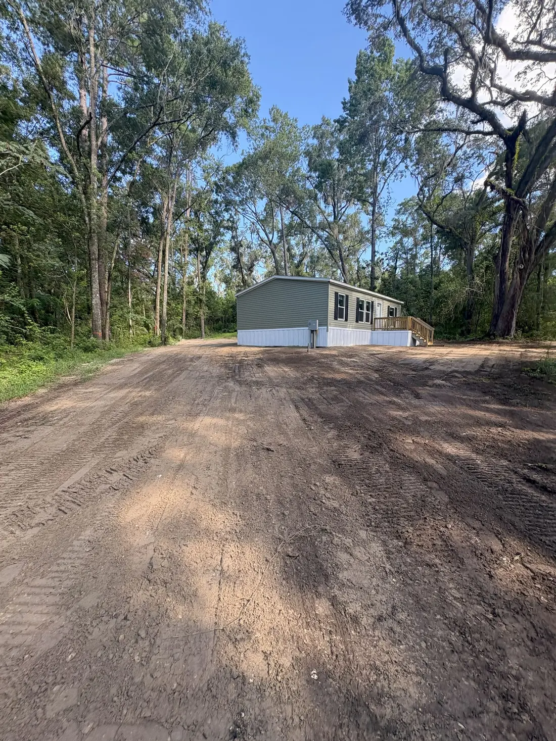 Compacted house pad built to grade in North Central Florida