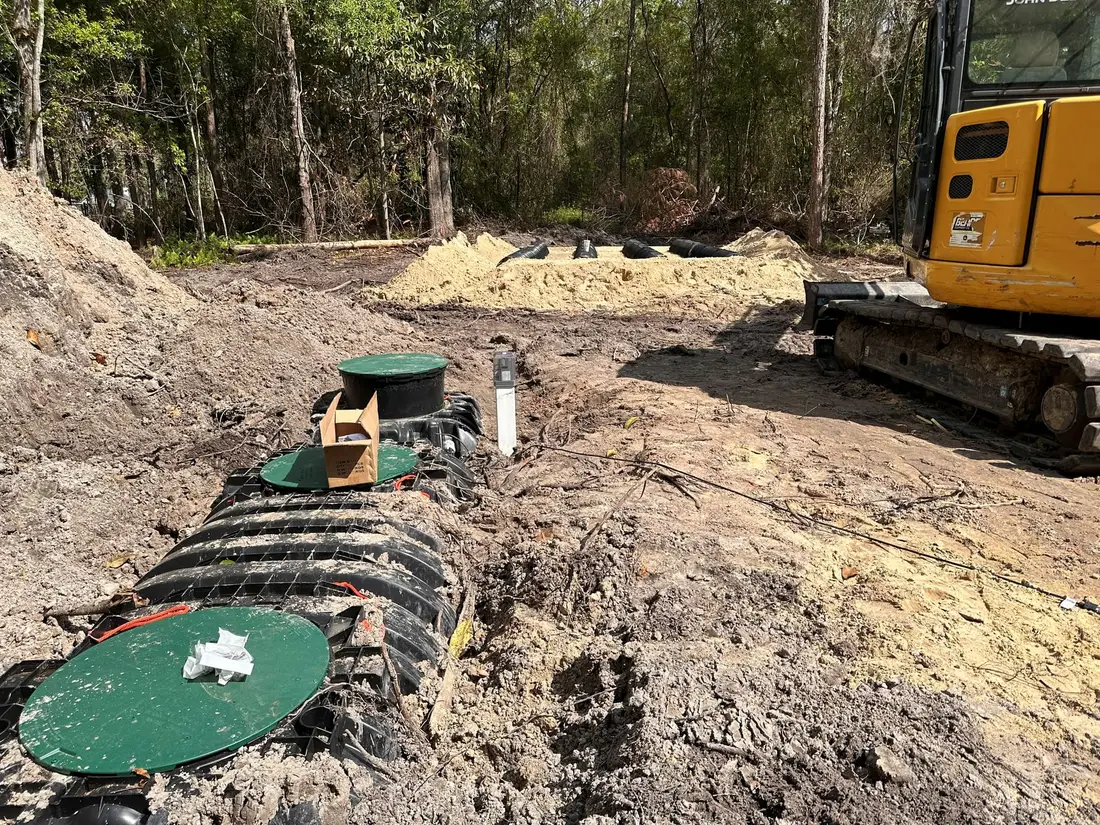 Lot grading and pad work on rural Florida homesite
